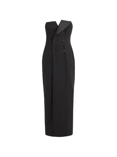 P.A.R.O.S.H. double-breasted strapless fitted maxi dress