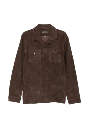 KITH Ladder Stitch Boxy Collared Overshirt | Brown | FARFETCH