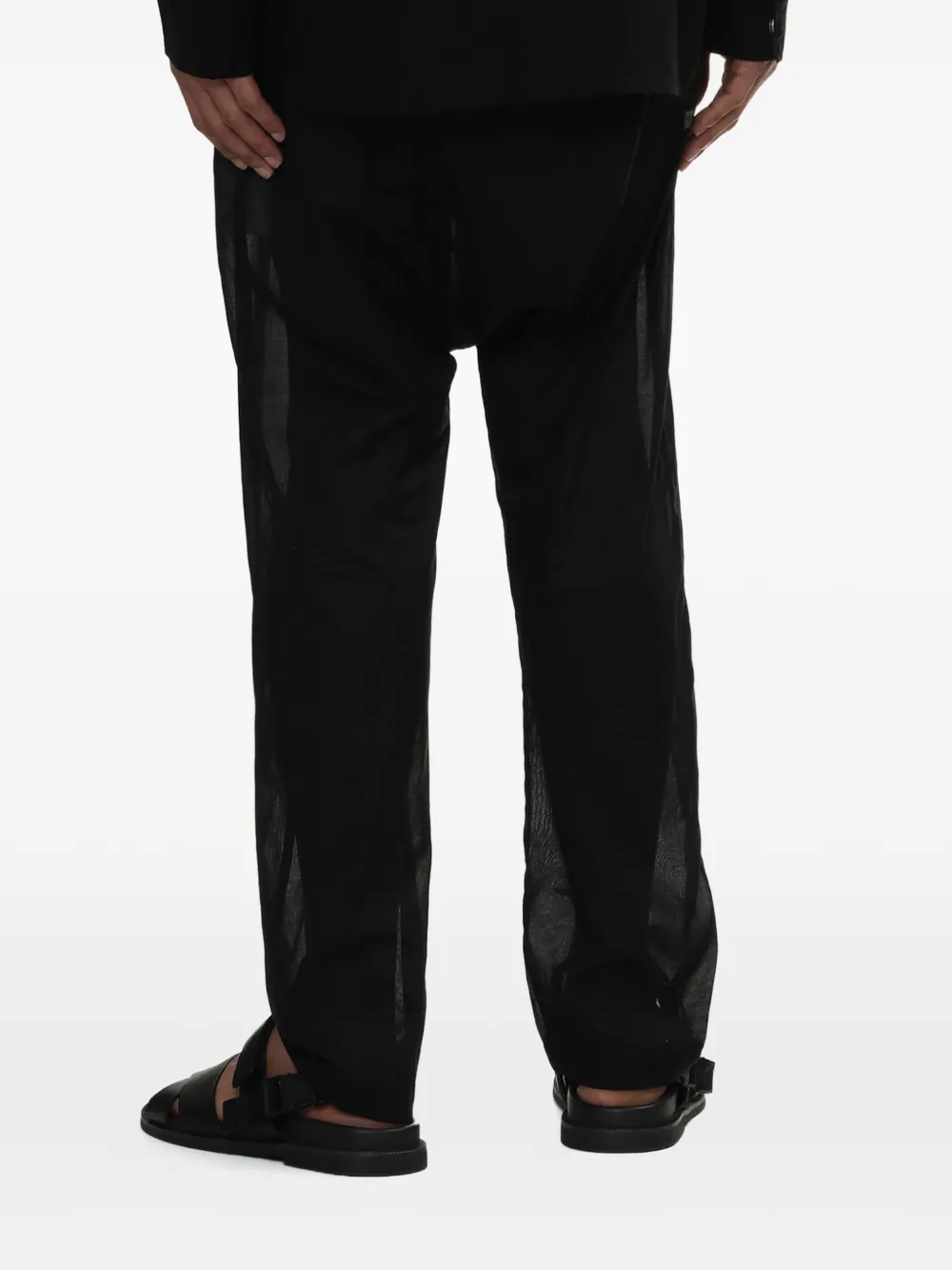 Rick Owens Broek met verlaagd kruis Zwart
