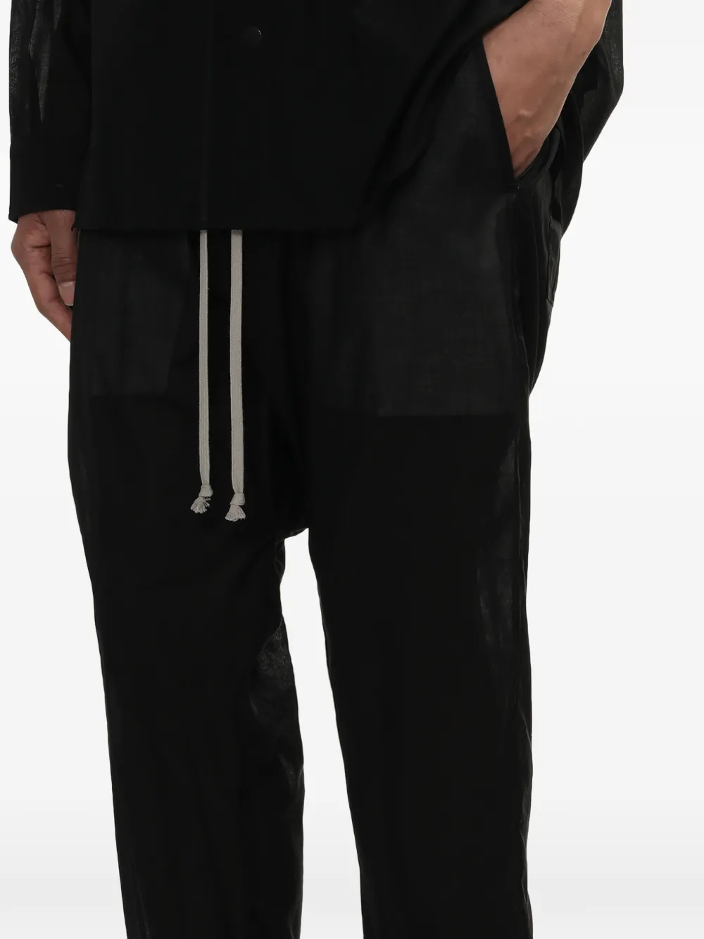 Rick Owens Broek met verlaagd kruis Zwart