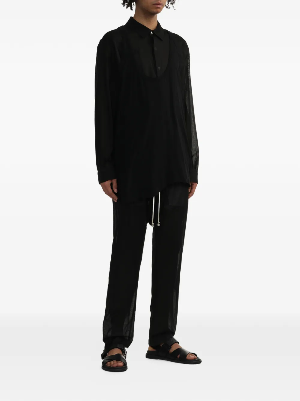 Rick Owens Broek met verlaagd kruis Zwart