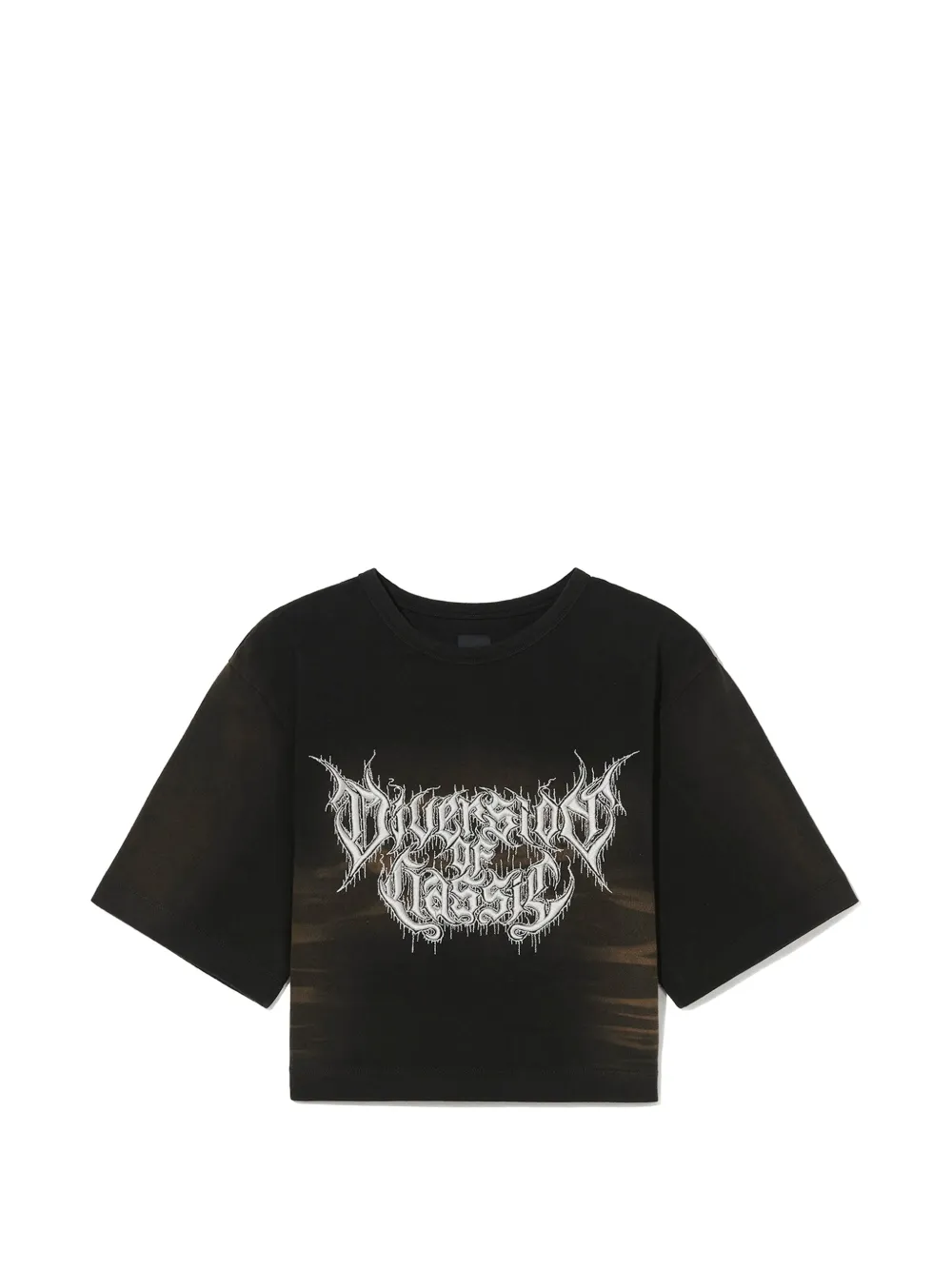 Juunj Graphic-print Cropped T-shirt In Brown