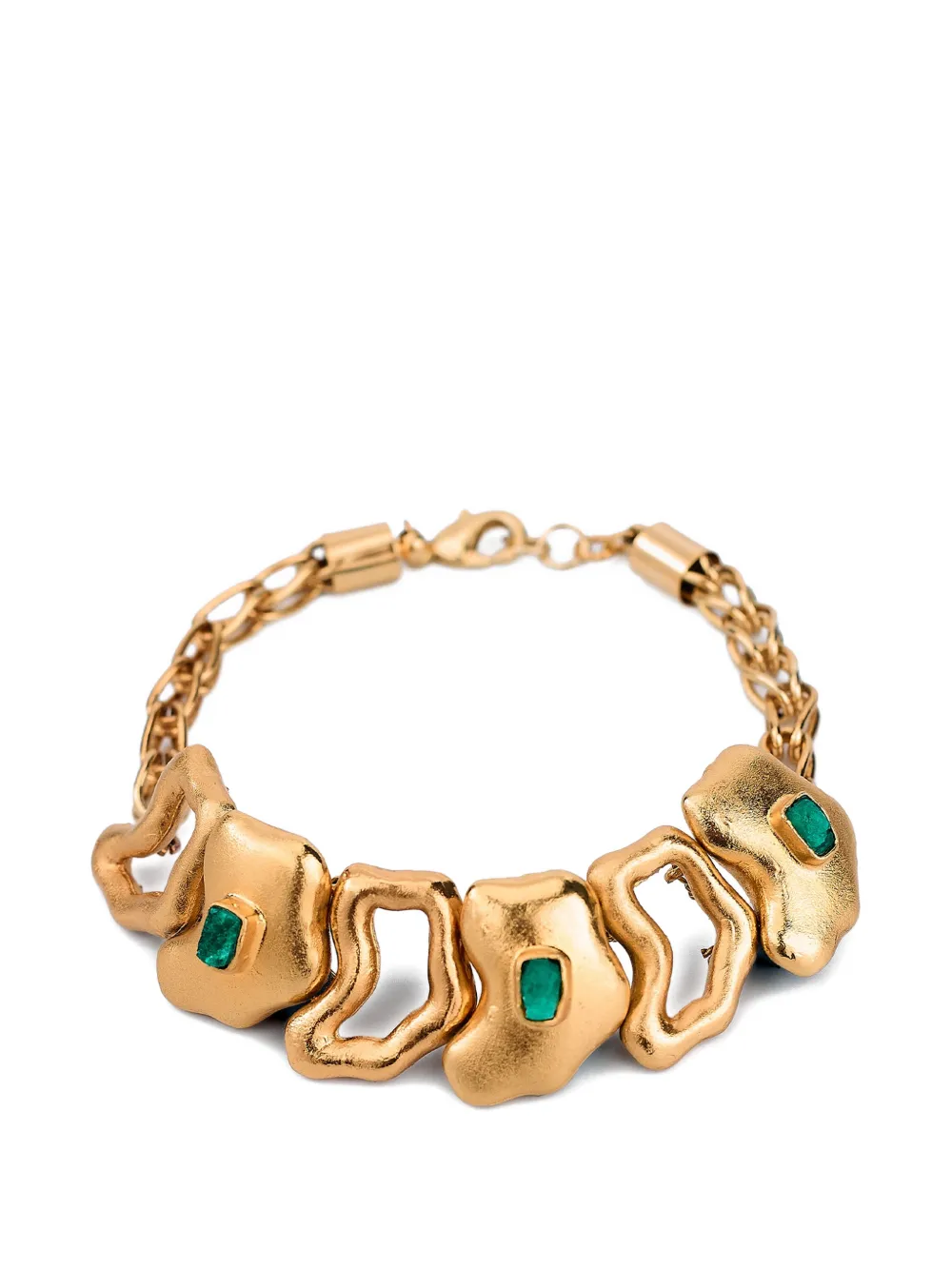 FENOMENA Ciclo emerald-embellished bracelets - Oro