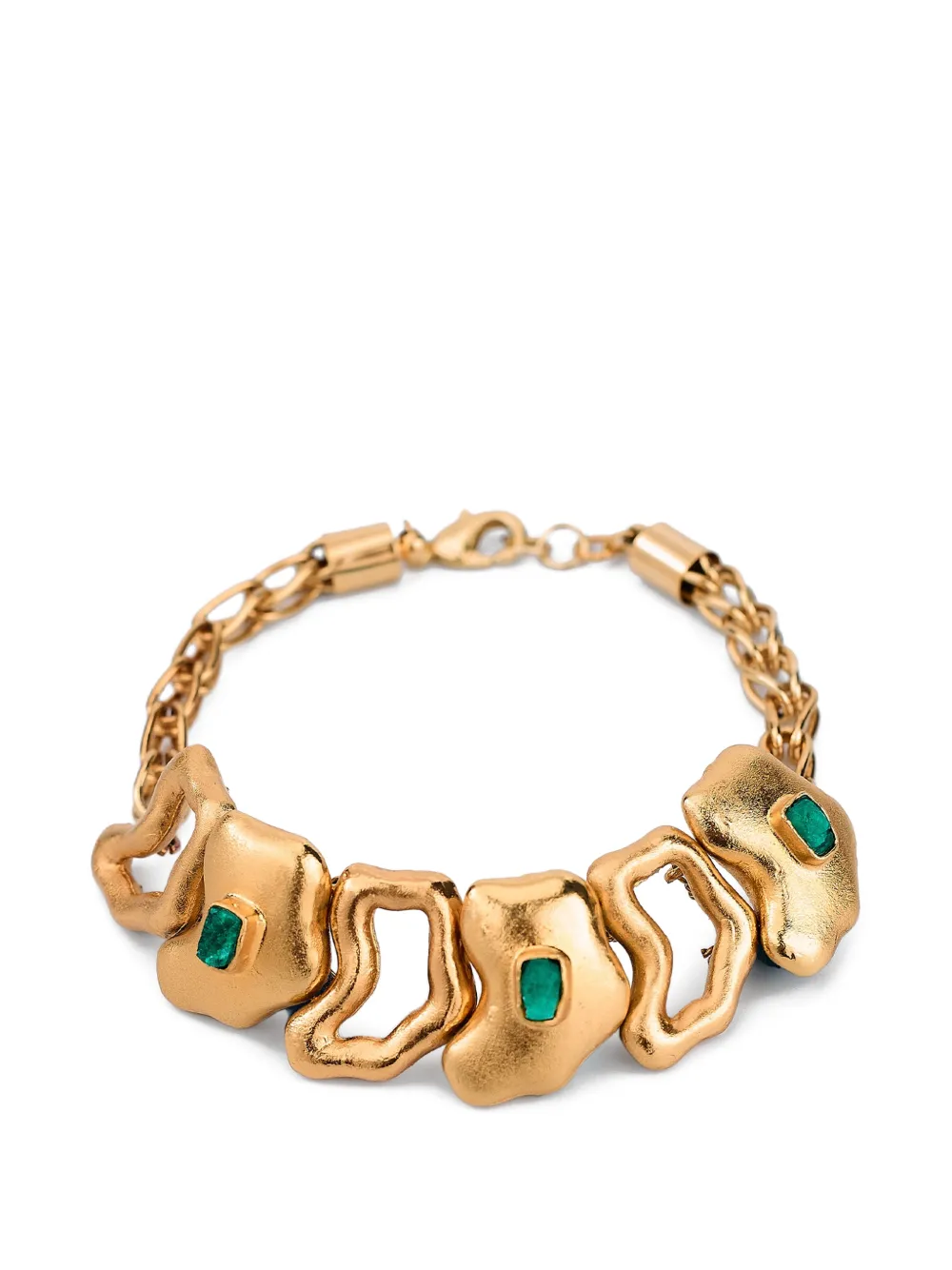FENOMENA Ciclo emerald-embellished bracelets - Oro