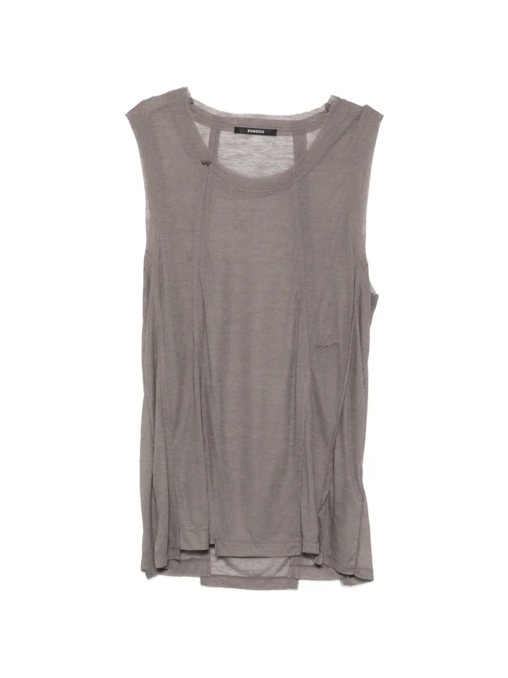 SONGZIO panelled sleeveless T-shirt - Grigio