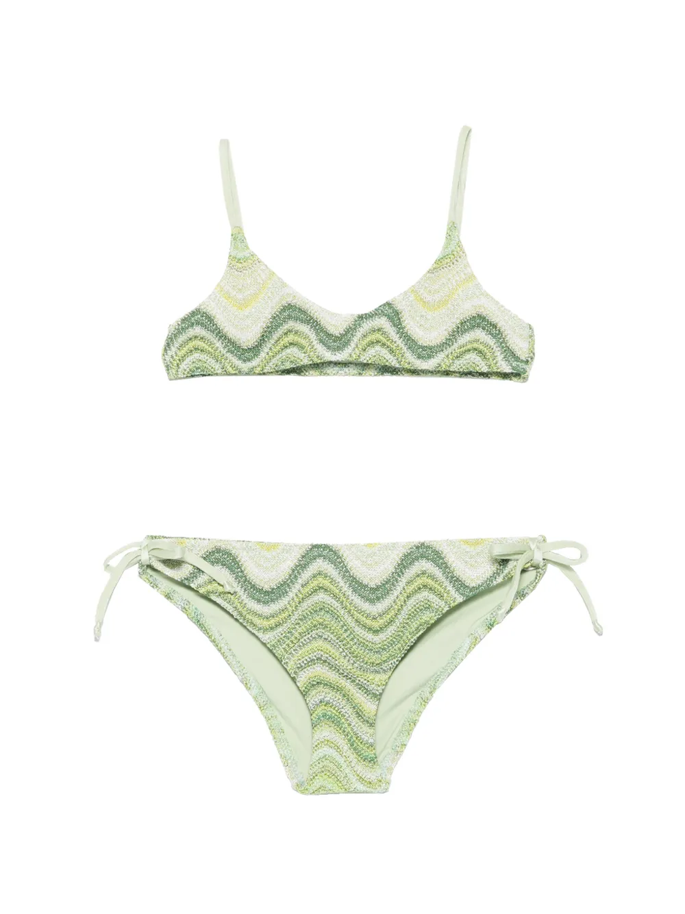 MC2 Saint Barth Kids side-tie bikini - Green