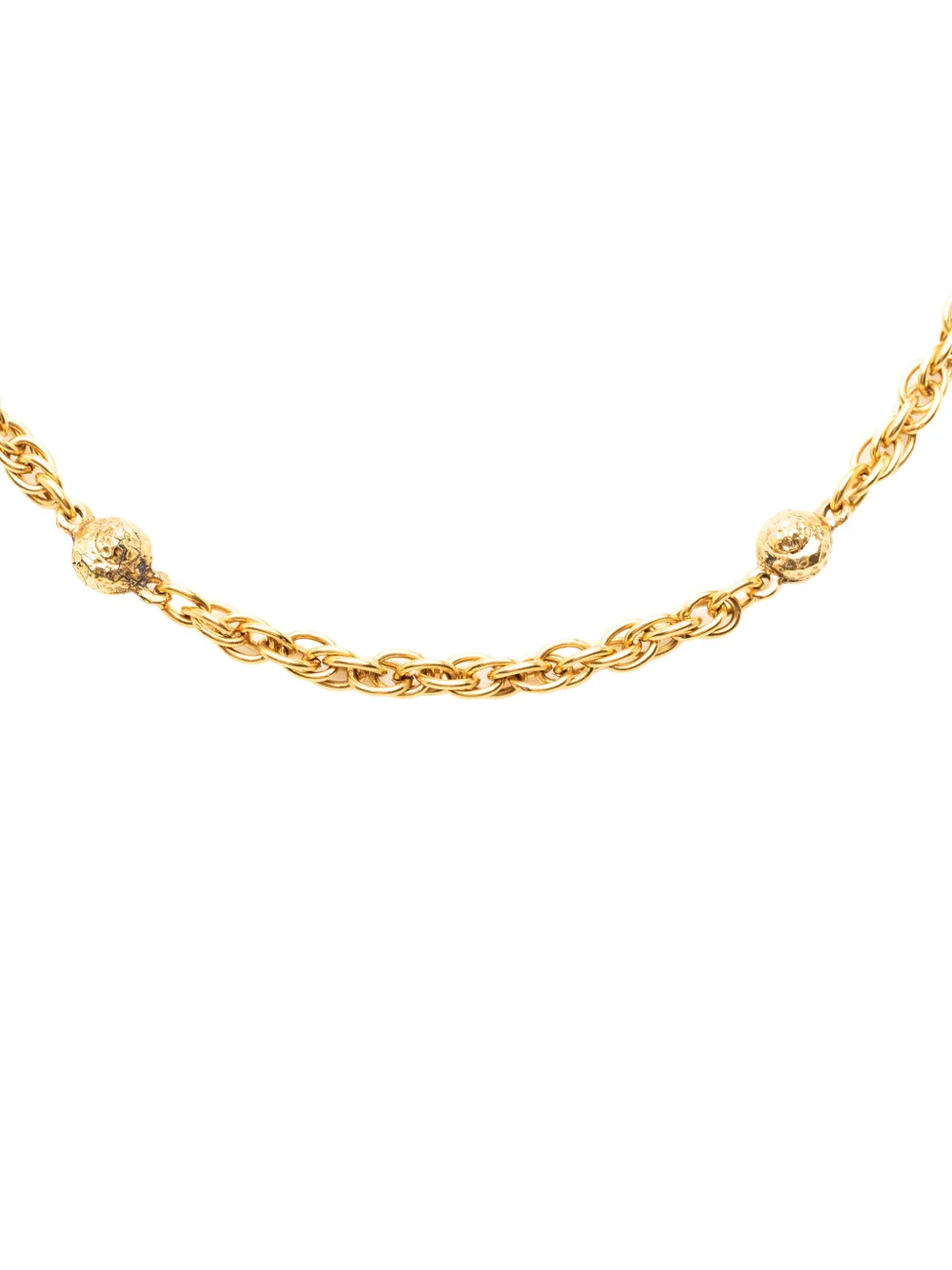 CHANEL Pre-Owned 1970-1980 Gold Plated Ball Charms Necklace costume necklace - Oro