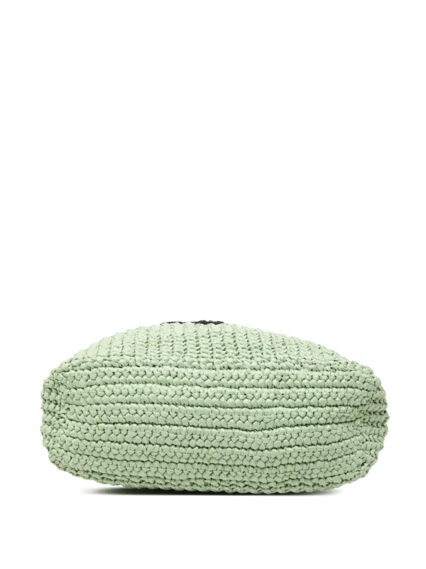 Prada Pre-Owned 2013-2025 Small Raffia Effect Crochet Embroidered