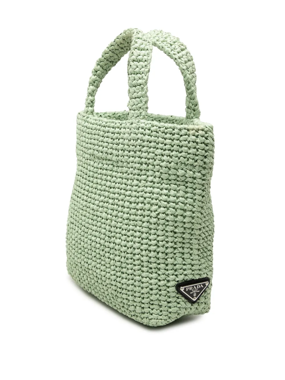 PRADA クロシェ ラフィア トートバッグ スモール 正規品 Prada Pre-Owned 2013-2025 スモール ラフィアエフェクト クロシェ