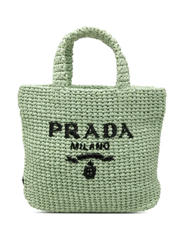 Prada Pre-Owned 2013-2025 スモール ラフィアエフェクト クロシェ