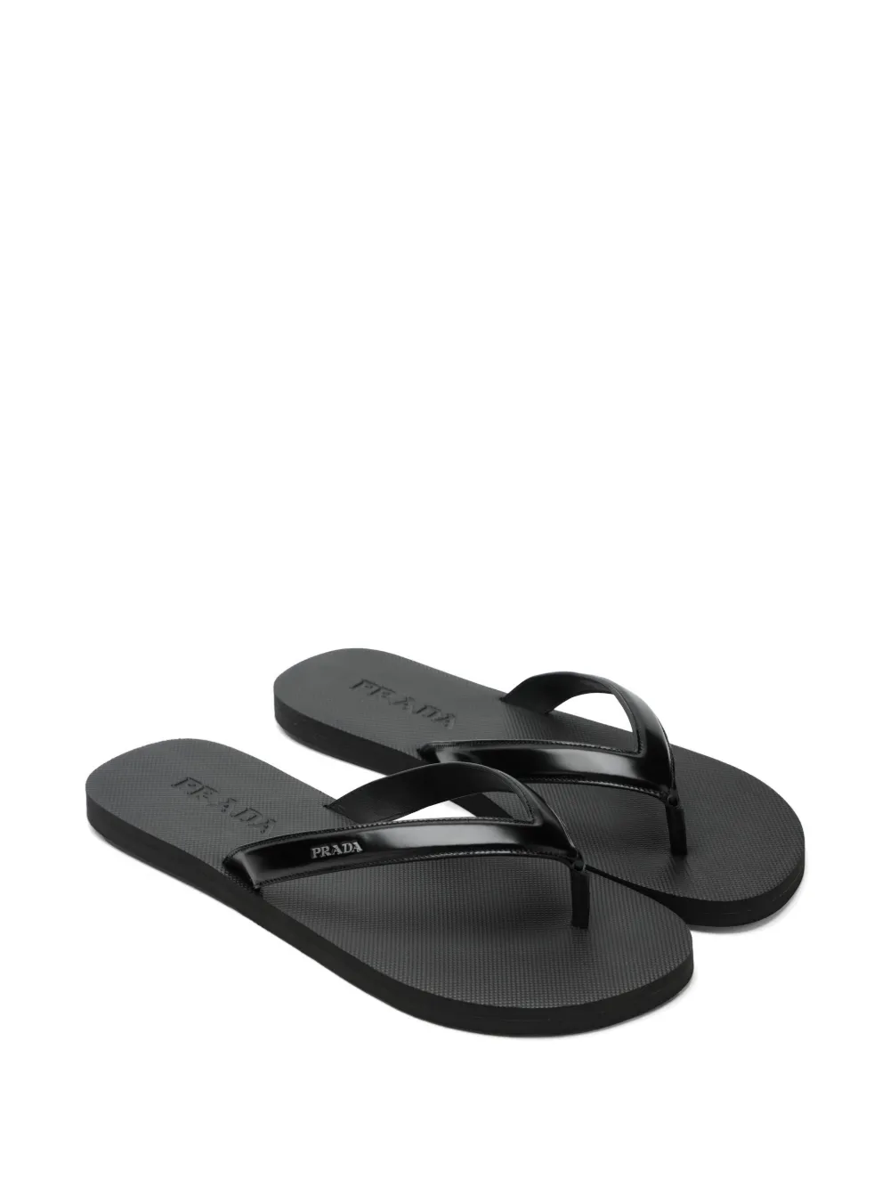 Prada logo-detail sandals Zwart
