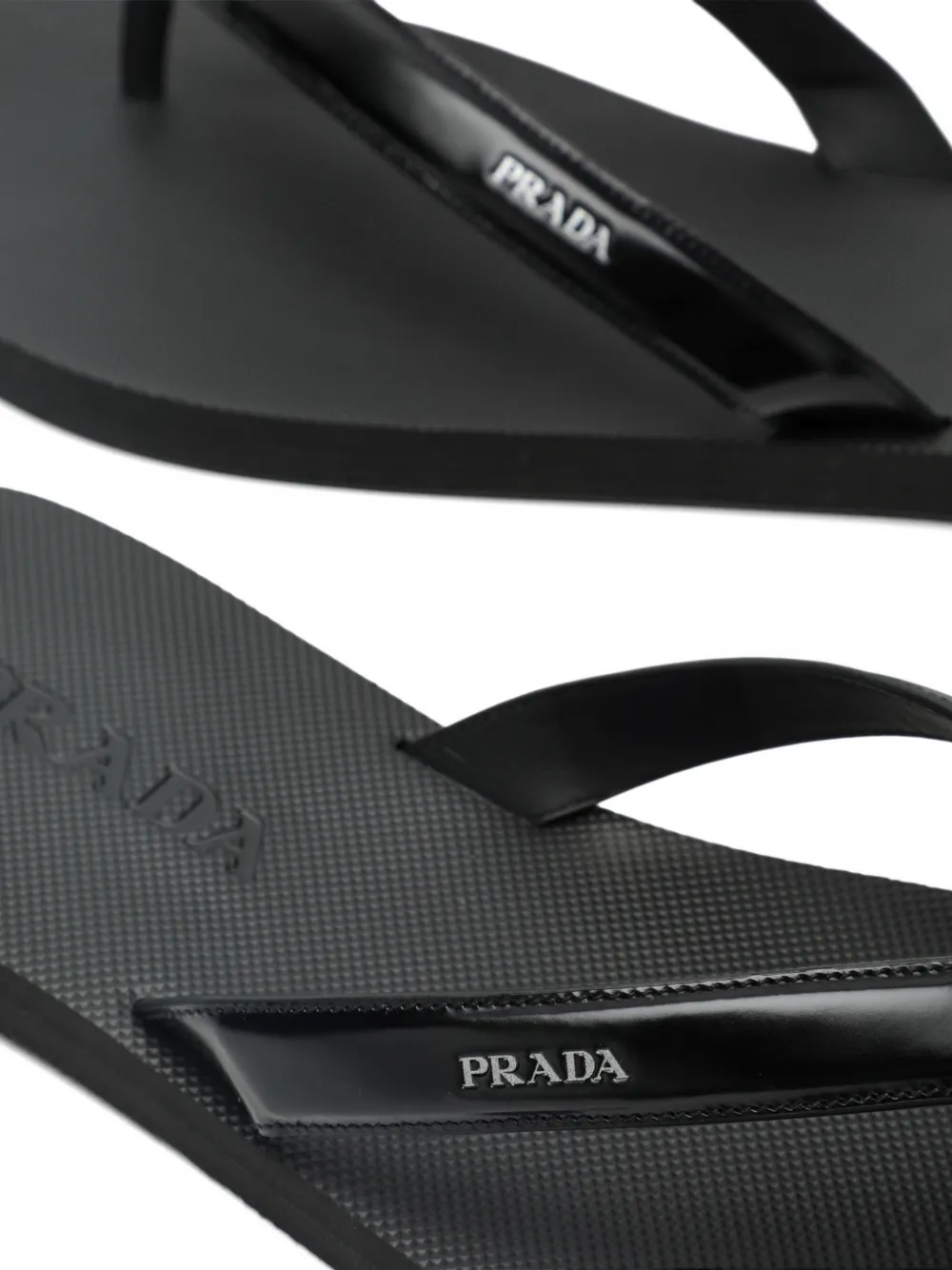 Prada logo-detail sandals Zwart
