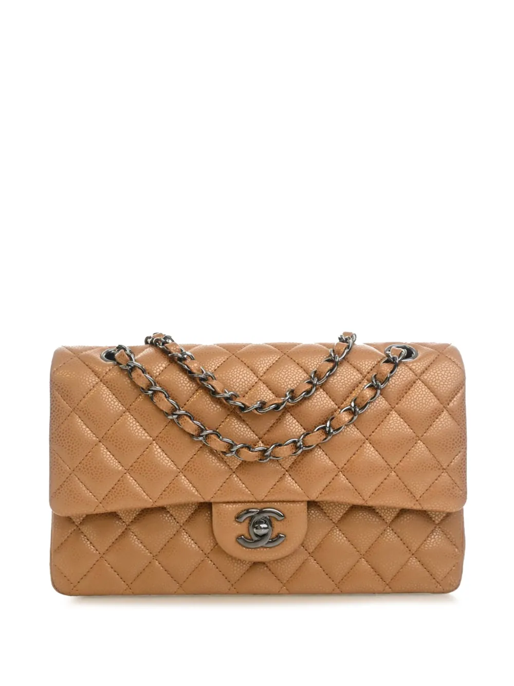 CHANEL Pre-Owned 2010-2011 Medium Classic Metallic Caviar Double Flap shoulder bag - Marrone