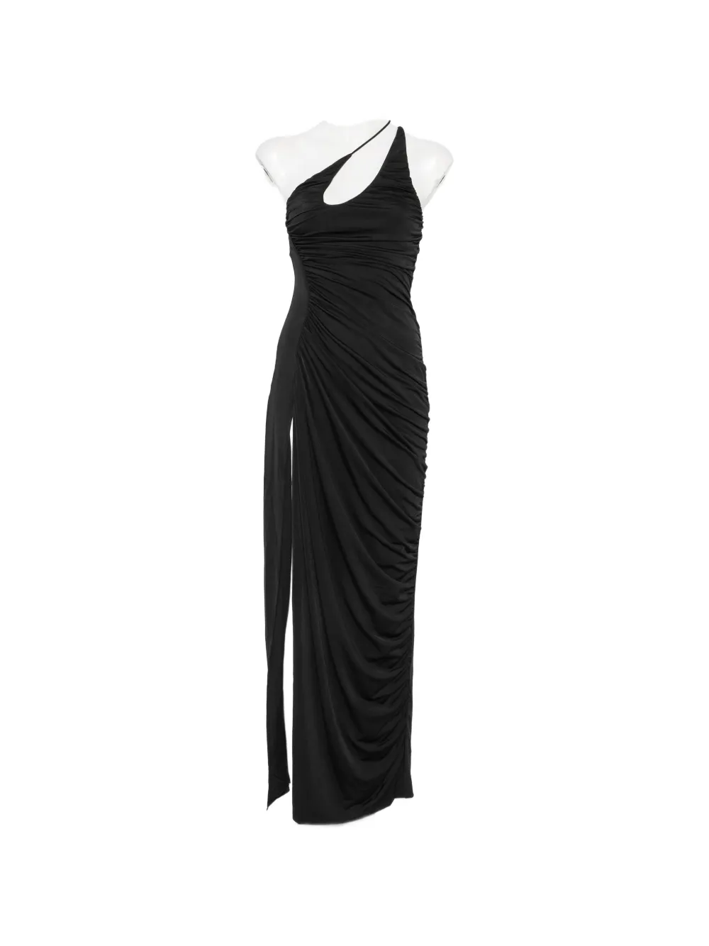 TWENTY FOURHAITCH Arutas ruched side-slit dress - Nero