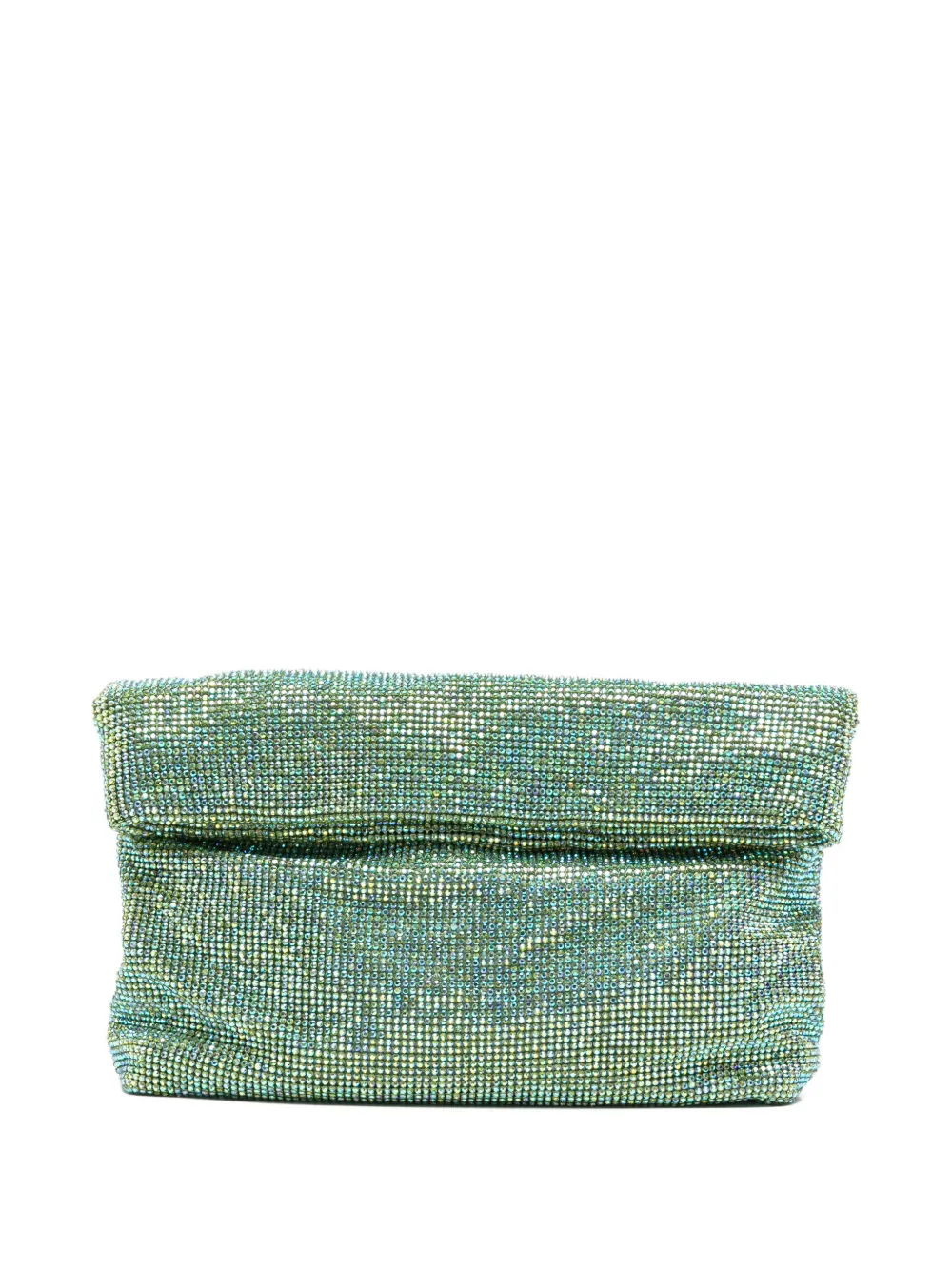 TWENTY FOURHAITCH Varadero crystal-embellished clutch bag - Verde