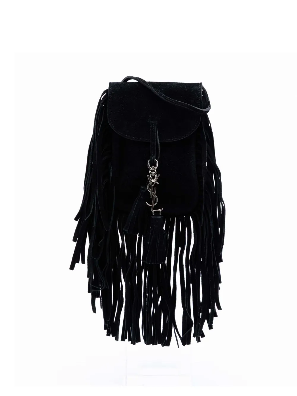 Saint Laurent Pre-Owned 2015 Toy Suede Anita Fringed crossbody bag - Nero