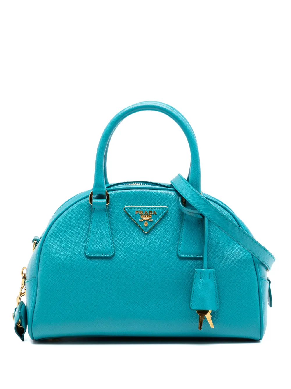 Prada Pre-Owned 2010-2026 Saffiano Lux Bowling Bag satchel - Blu