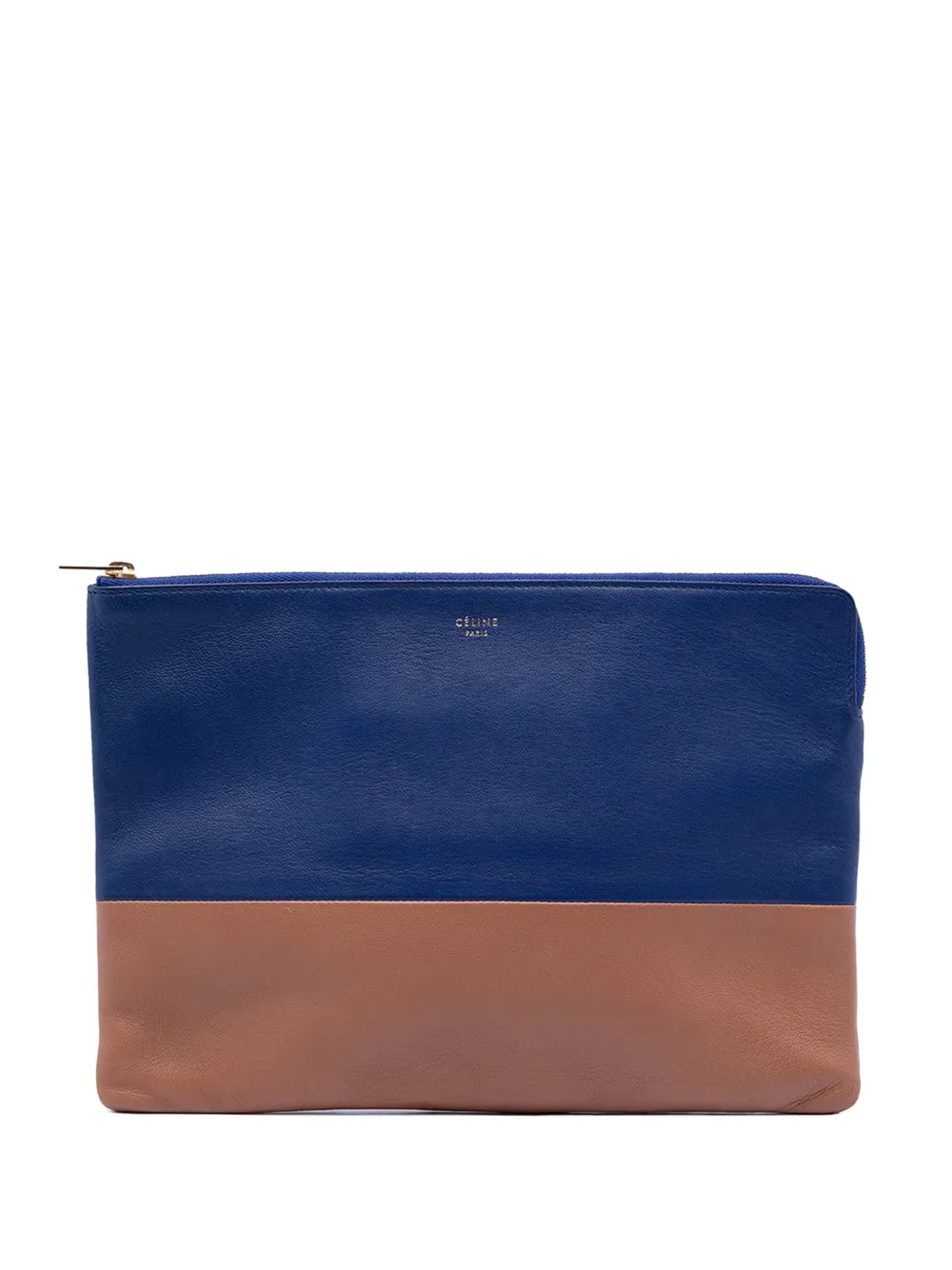 Celine Pre-Owned 2015 Bicolor Lambskin Solo clutch bag - Blu