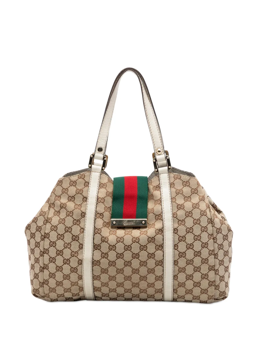 Gucci Pre-Owned 2016-2026 GG Canvas Web New Ladies tote bag - Toni neutri