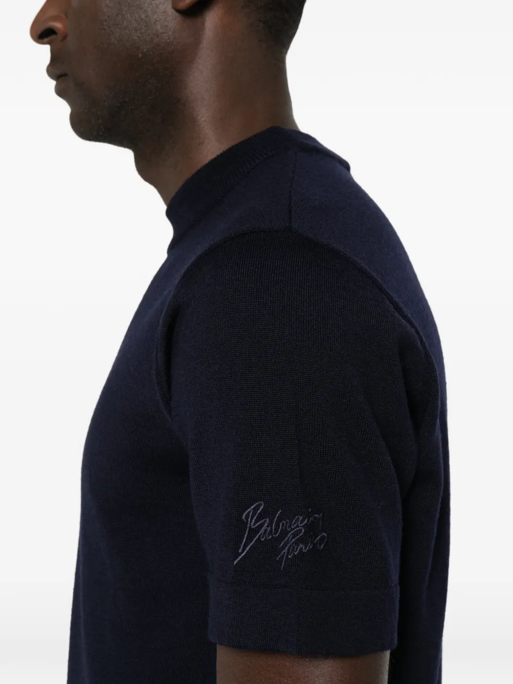 Balmain T-shirt met ronde hals Blauw