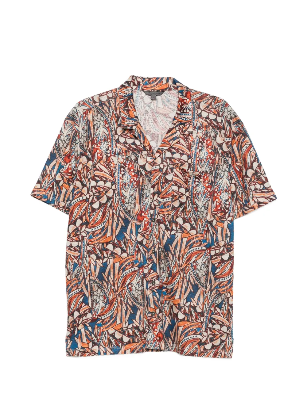 John Varvatos floral-print camp-collar shirt - Arancione