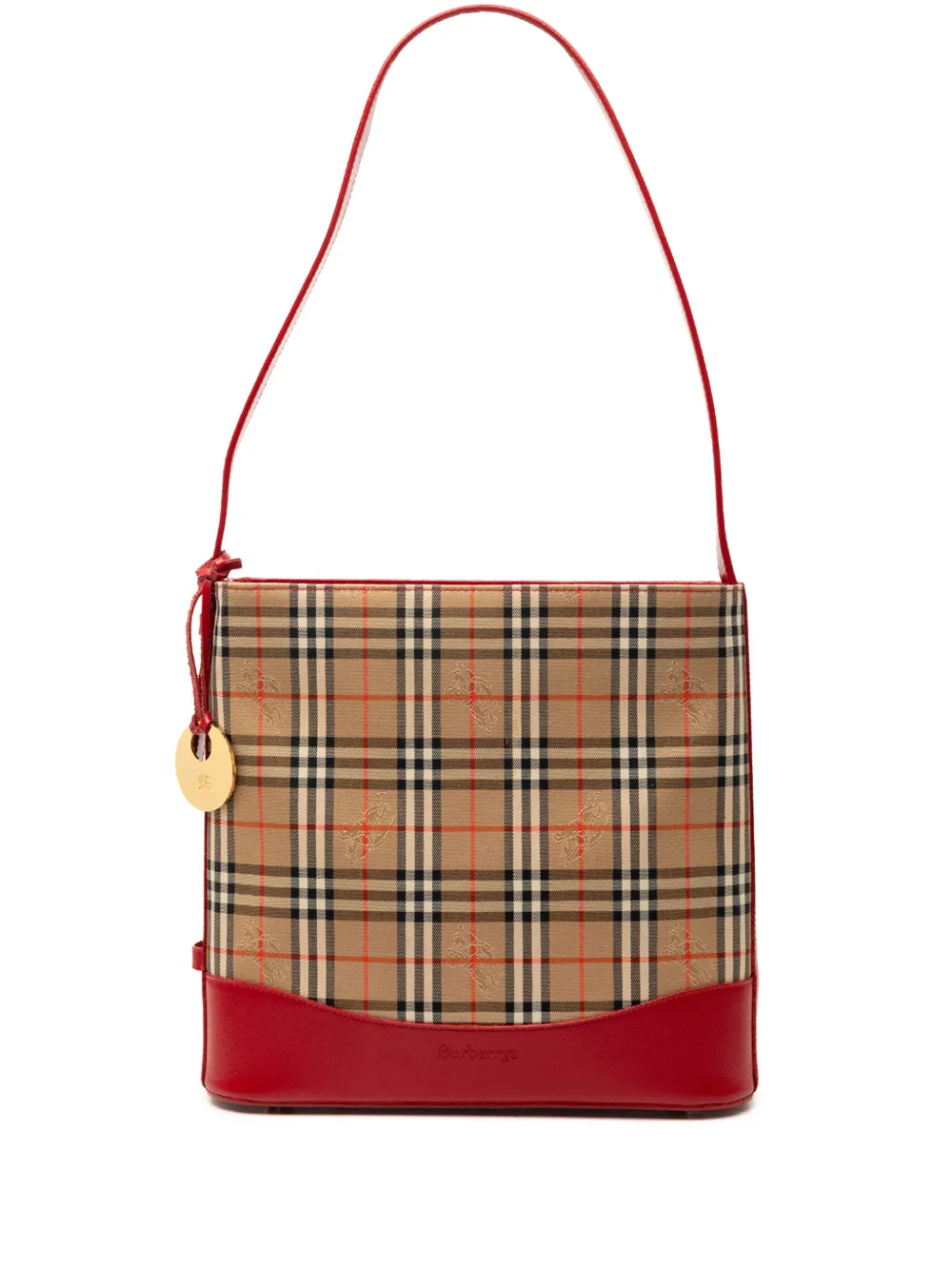 Burberry Pre-Owned Borsa a spalla con motivo Haymarket Check in tela XX secolo - Rosso