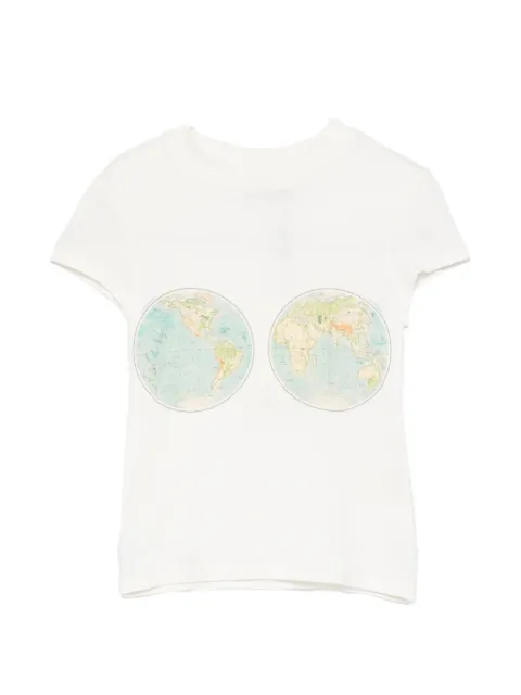 A.W.A.K.E. Mode Hemispheres map-print T-shirt