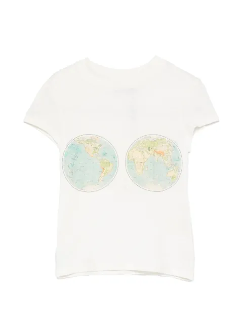 A.W.A.K.E. Mode Hemispheres map-print T-shirt