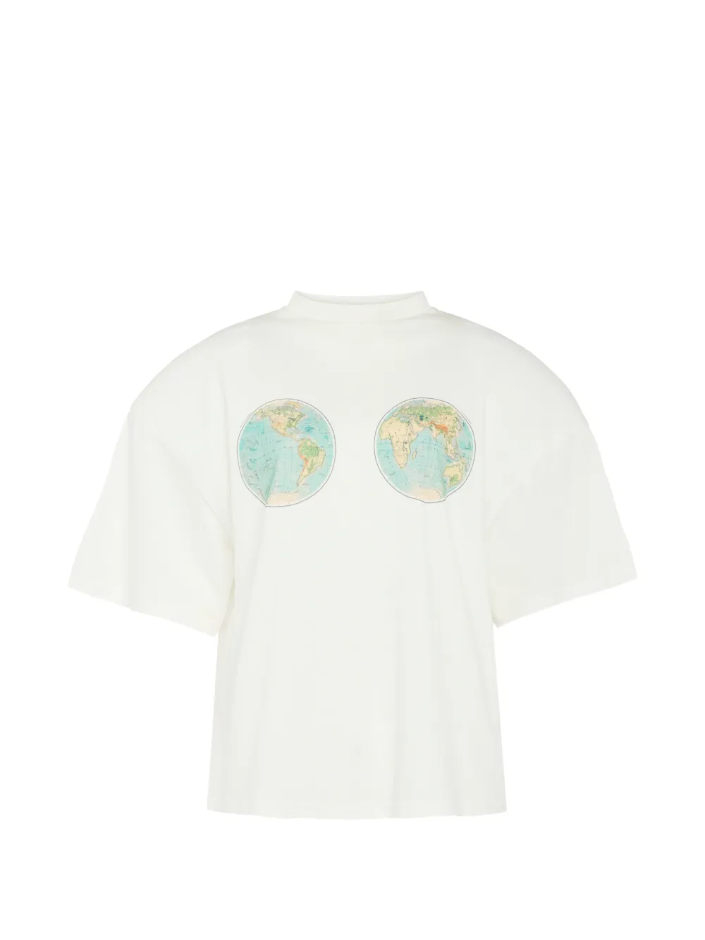 A.W.A.K.E. Mode Hemispheres Map-print T-shirt - Toni neutri