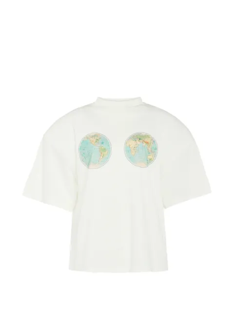 A.W.A.K.E. Mode Hemispheres Map-print T-shirt