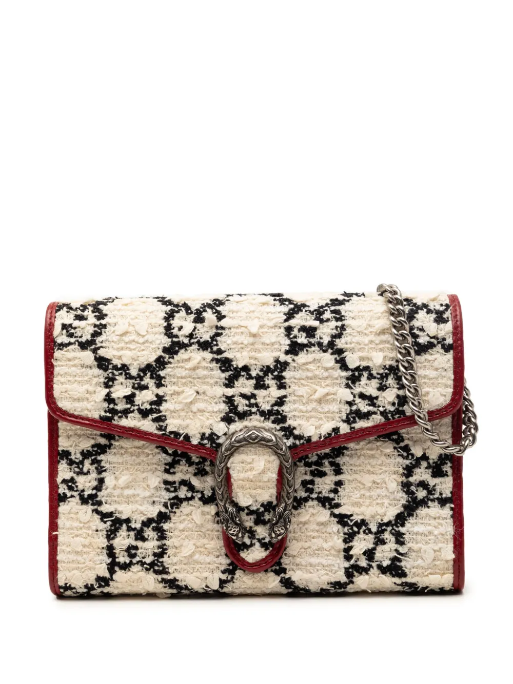 Gucci Pre-Owned 2000-2015 GG Tweed Dionysus Wallet on Chain crossbody bag - Rosso
