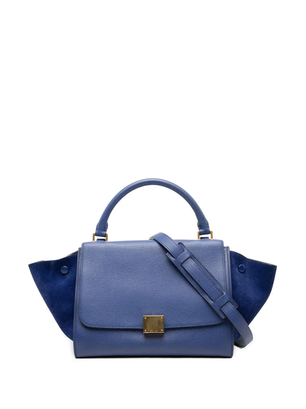 Celine Pre-Owned 2014 kleine Trapez Satchel-Tasche aus gemilltem Kalbsleder und Wildleder - Blau