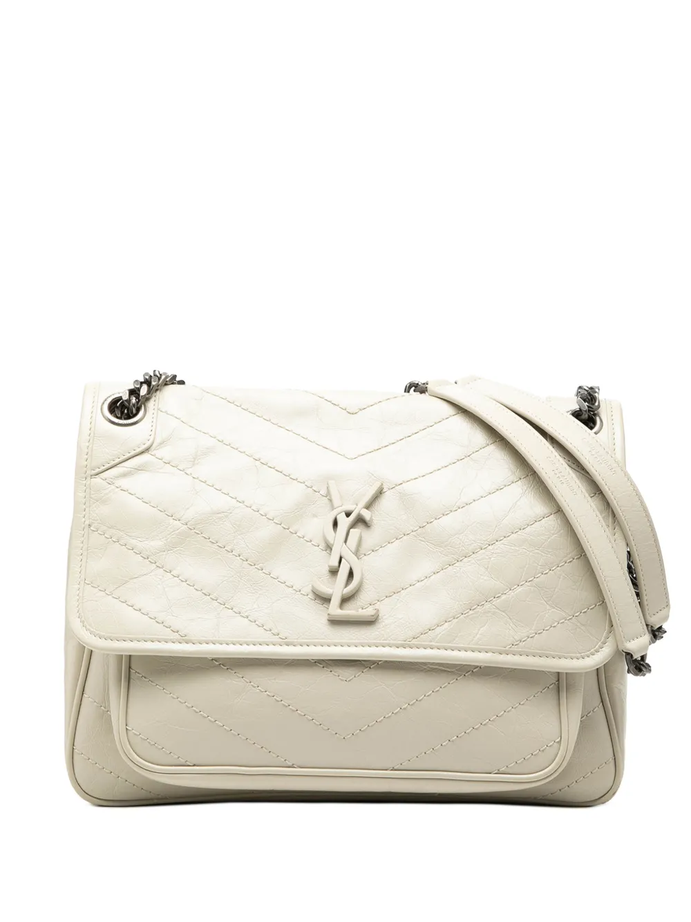 Saint Laurent Pre-Owned 2024 Medium Crinkled Calfskin Niki shoulder bag - Bianco