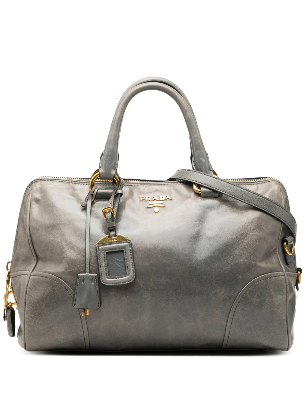 Prada Pre-Owned 2010-2026 Vitello Shine Bauletto satchel - Grigio