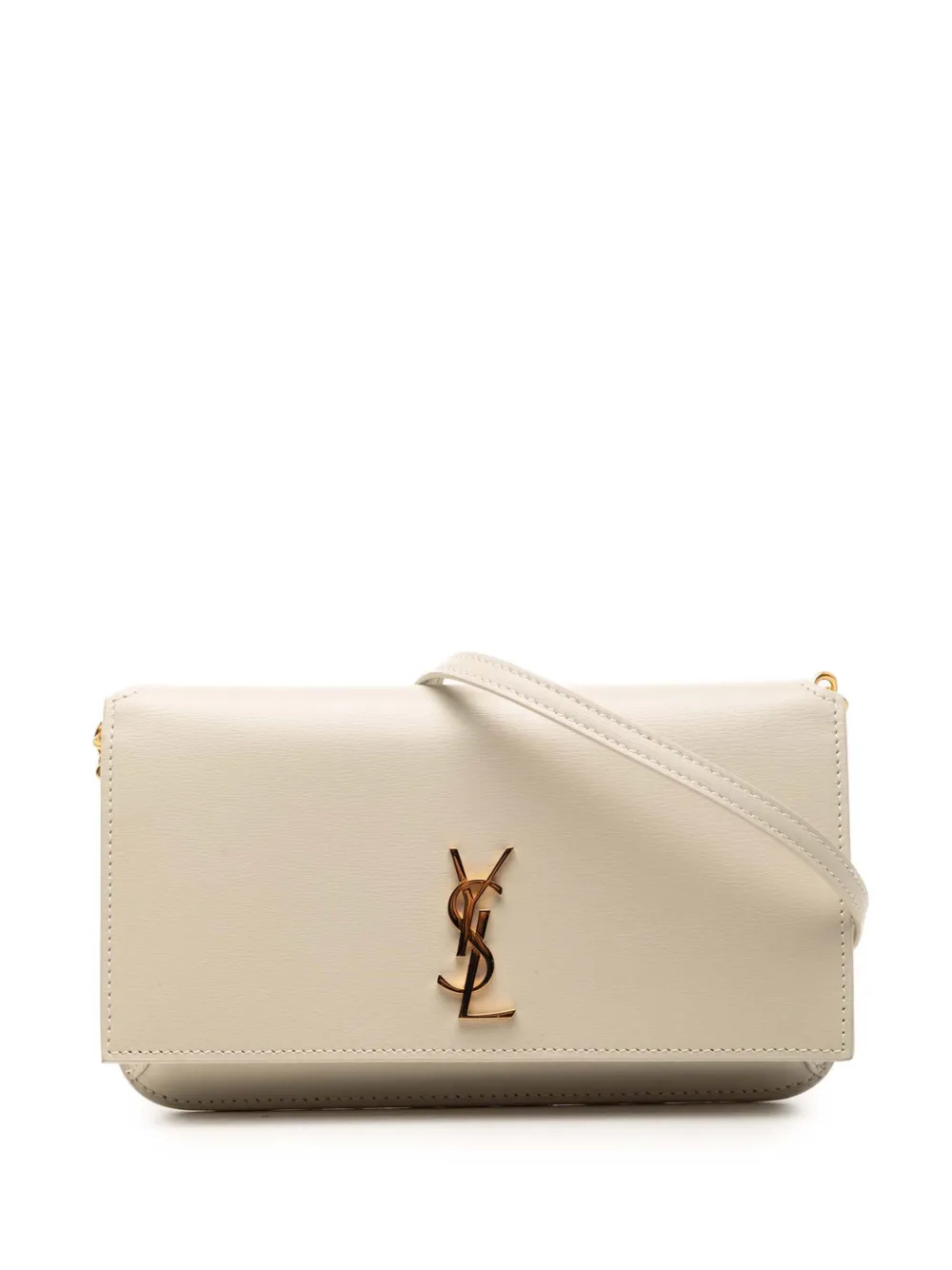 Saint Laurent Pre-Owned 2023 Smooth Leather Cassandre Phone Holder crossbody bag - Bianco