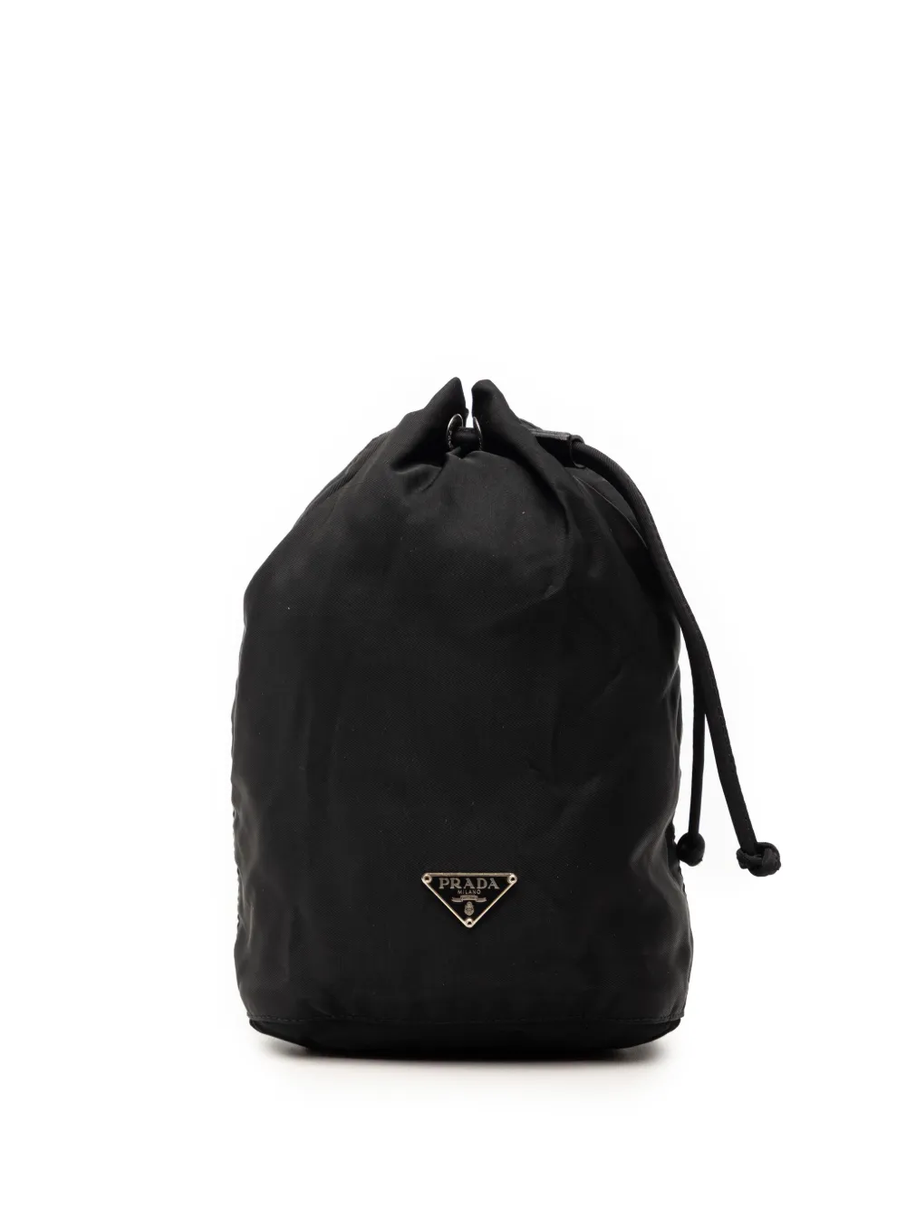 Pre-owned Prada 2000-2013 Tessuto Drawstring Pouch In Black