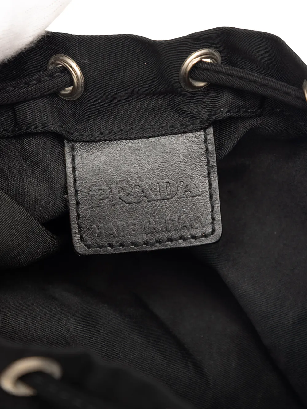 Pre-owned Prada 2000-2013 Tessuto Drawstring Pouch In Black