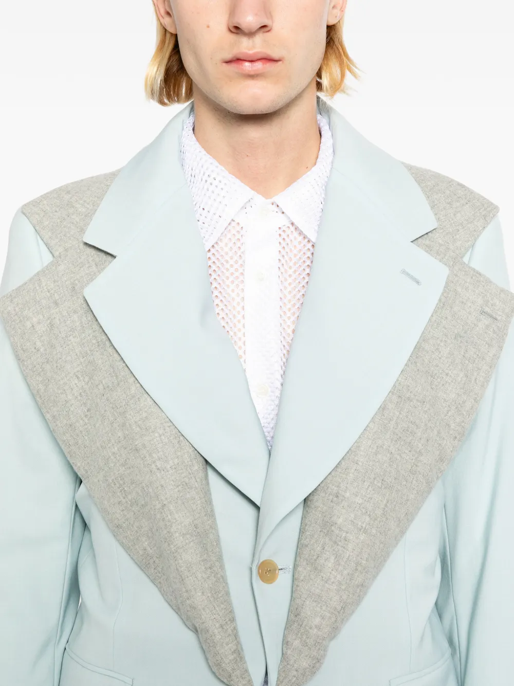 Comme des Garçons Homme Plus Blazer met gelaagde revers Blauw