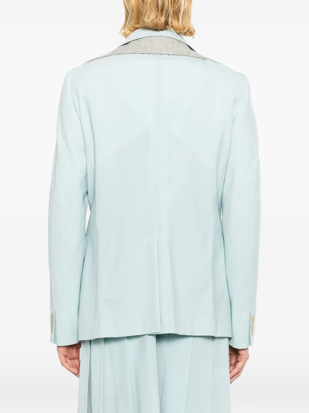 Comme des Garçons Homme Plus Blazer met gelaagde revers Blauw