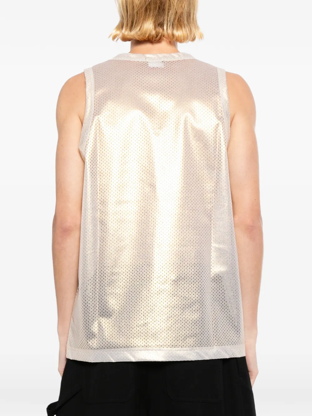 Comme des Garçons Homme Plus Metallic gilet met mesh Goud
