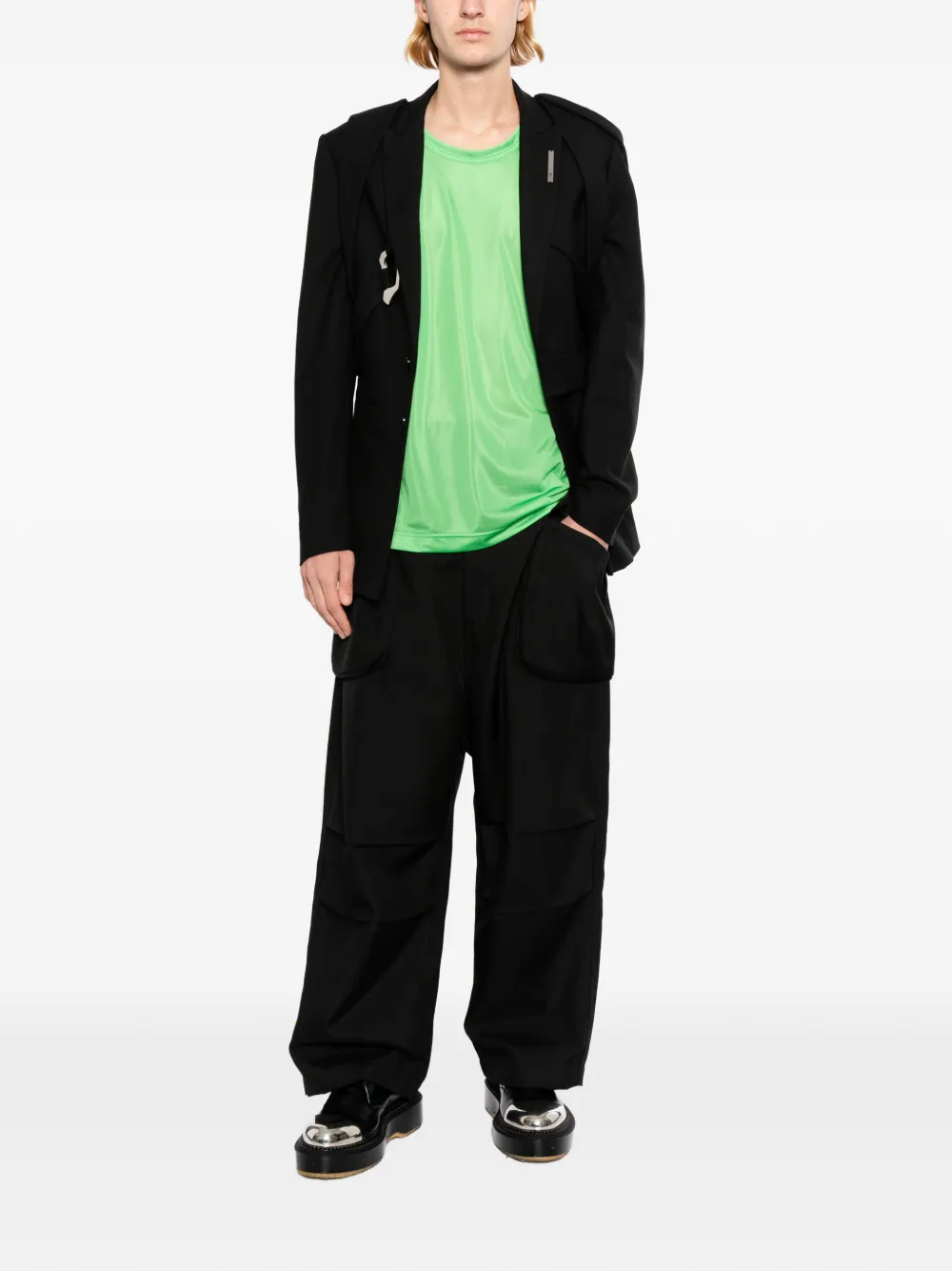 Comme des Garçons Homme Plus Doorzichtig T-shirt Groen