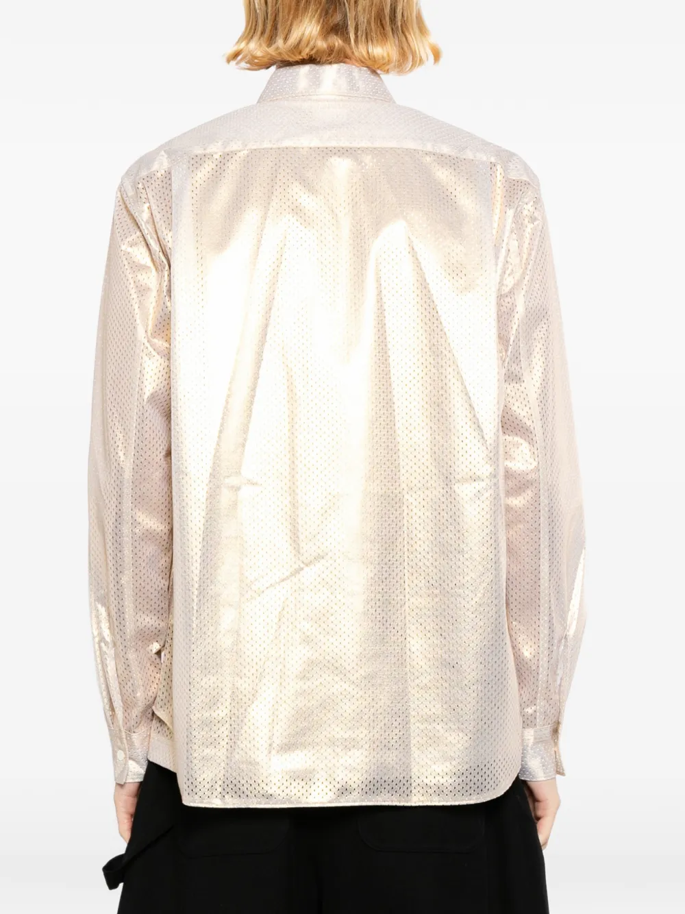 Comme des Garçons Homme Plus Overhemd met metallic-effect Beige