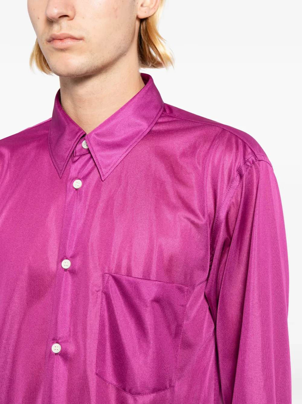 Comme des Garçons Homme Plus Overhemd met doorzichtig vlak Paars