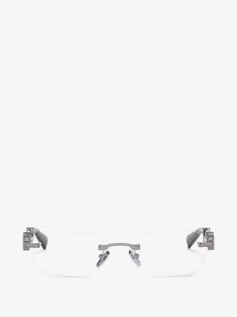 Balmain Eyewear geometric-frame rimless glasses