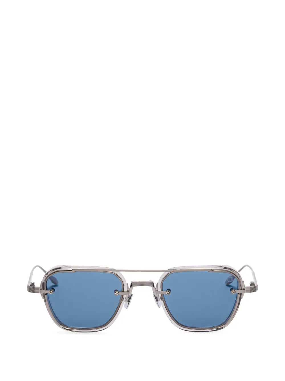 Akoni Jura geometric-frame double-bridge sunglasses - Silber