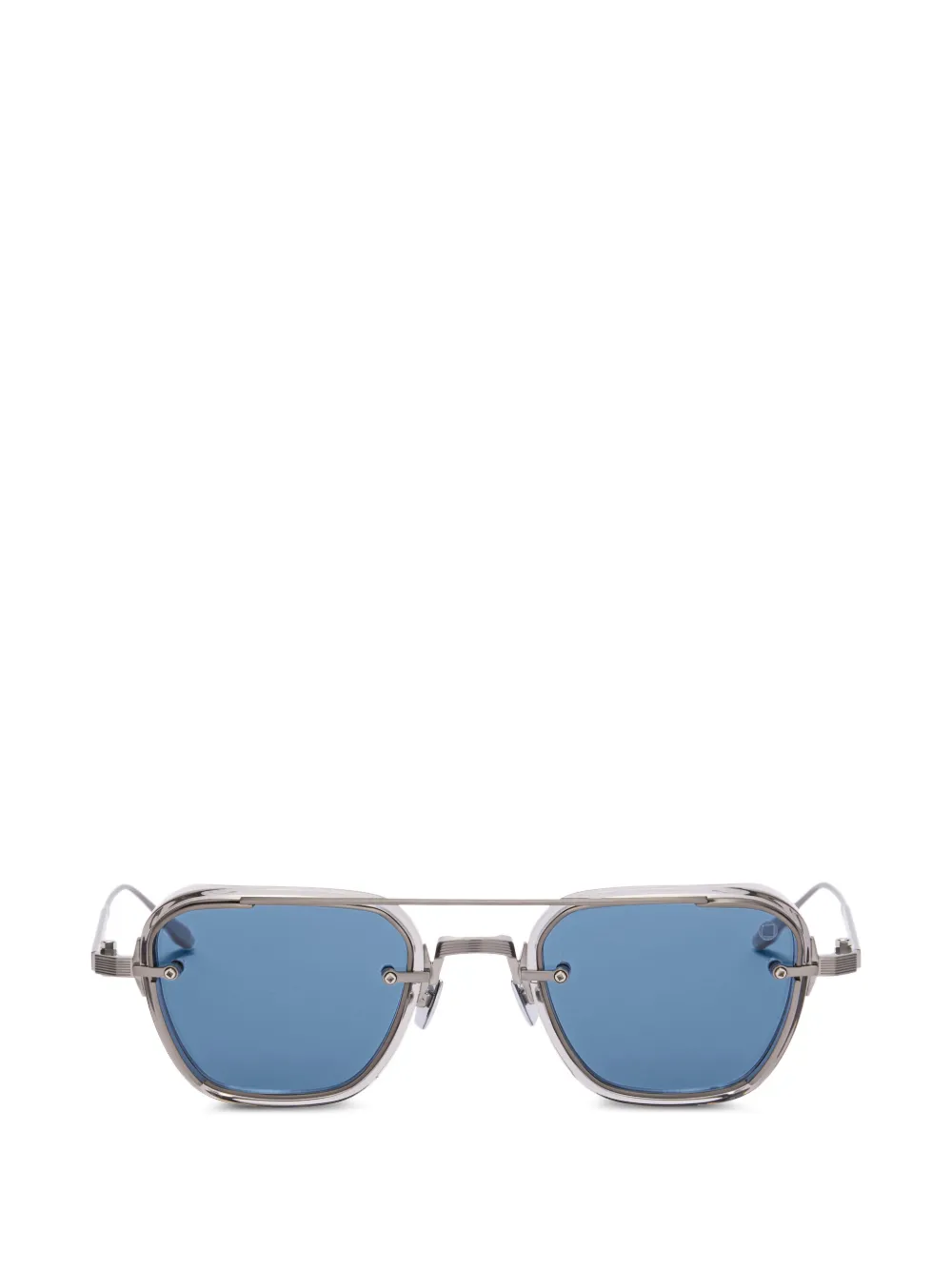 Akoni Jura geometric-frame double-bridge sunglasses - Silber