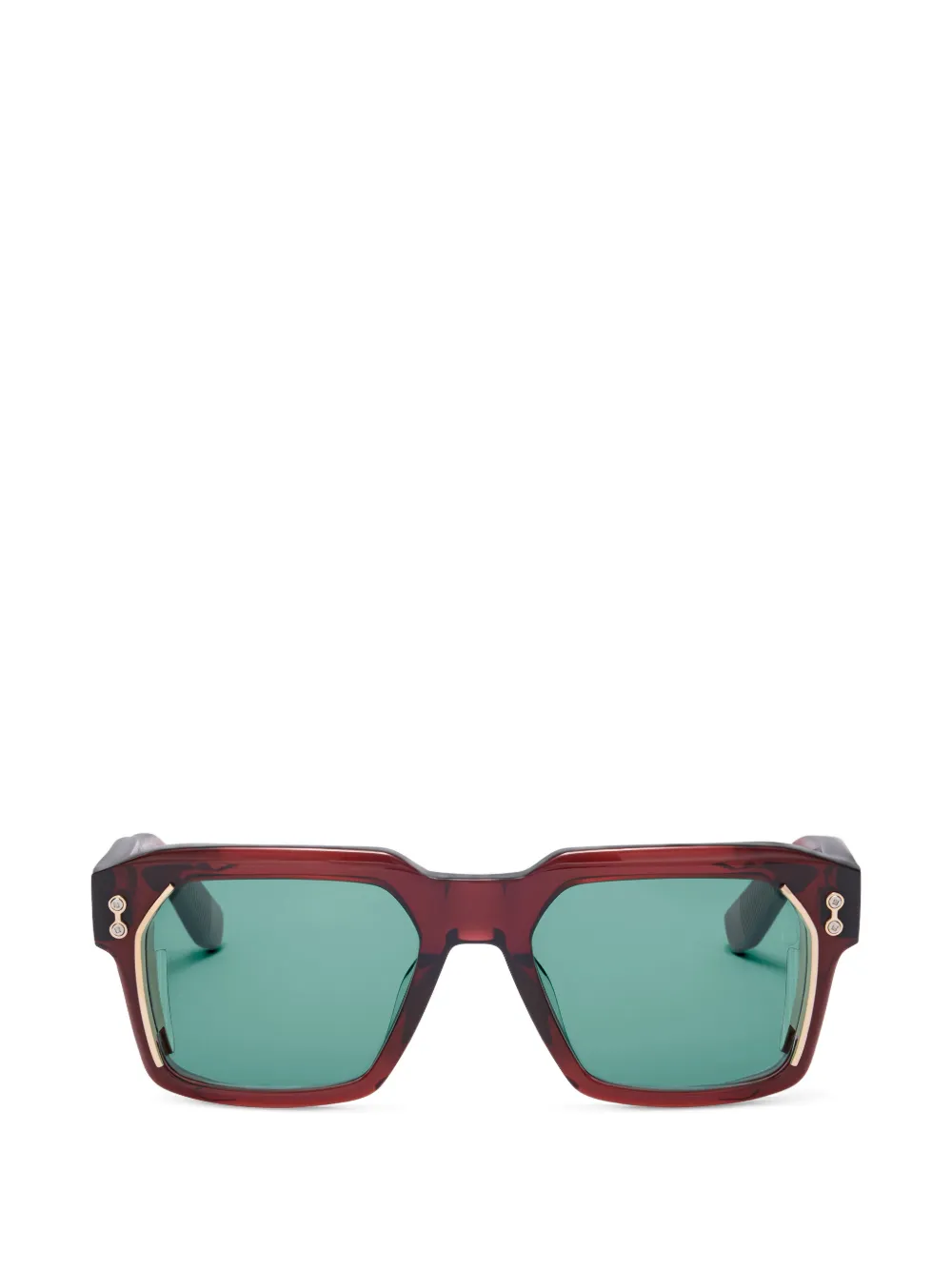 Akoni geometric-frame sunglasses - Braun