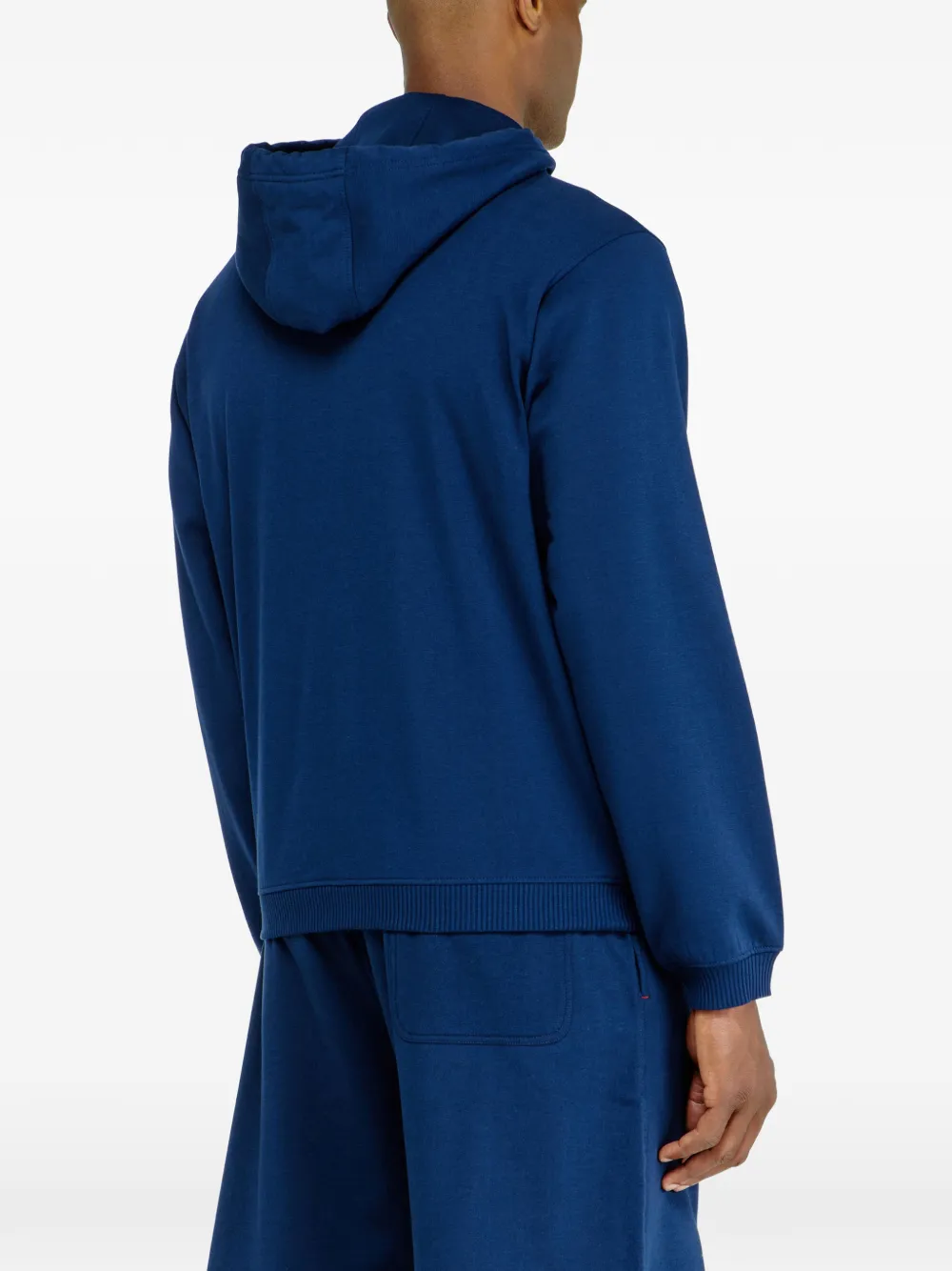 Diesel Hoodie van geperforeerde katoenen blend Blauw