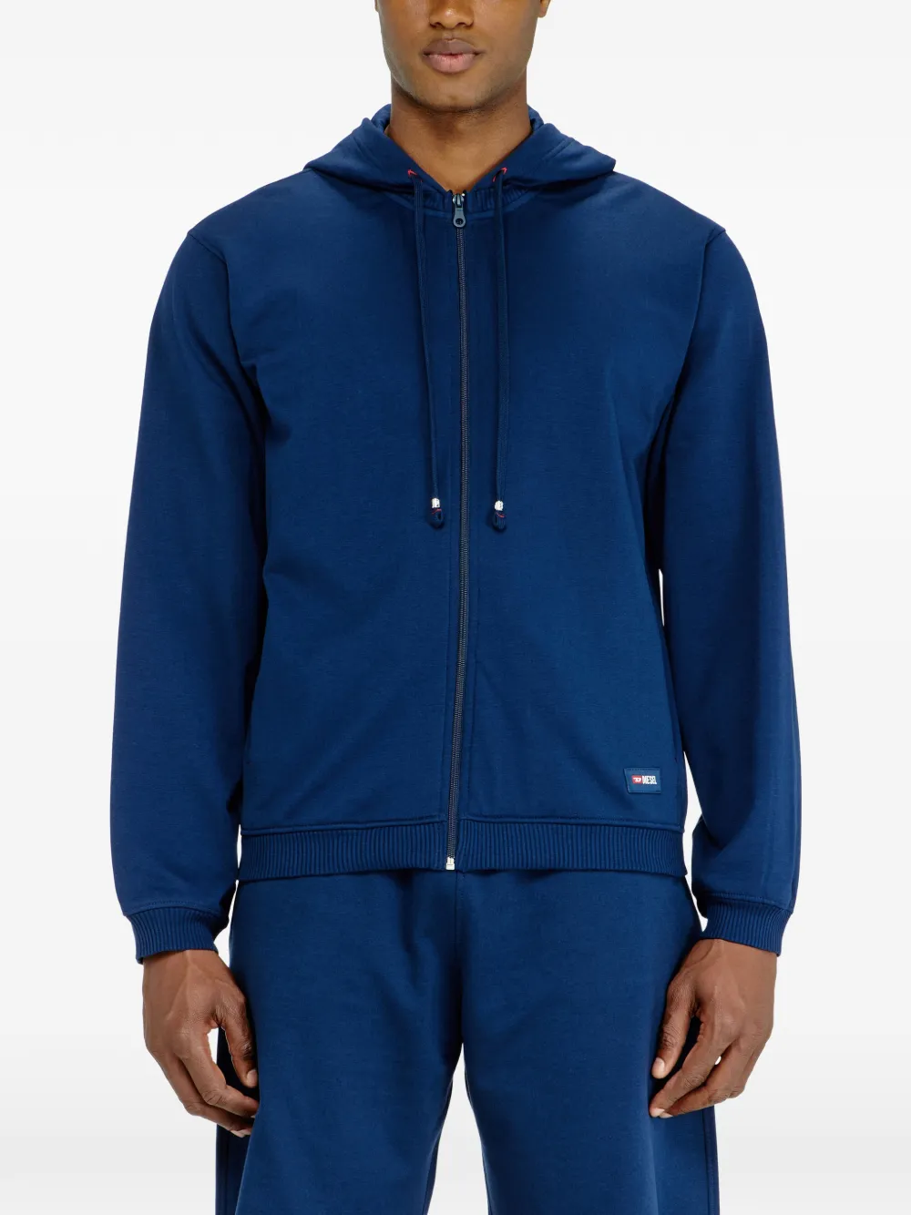 Diesel Hoodie van geperforeerde katoenen blend Blauw