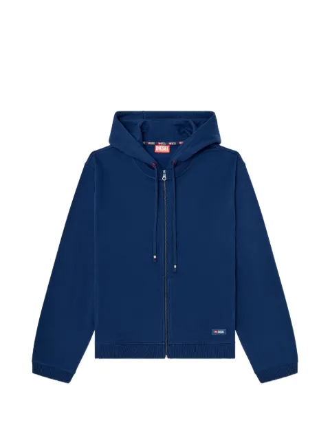 Diesel logo-detail zip-up cotton hoodie